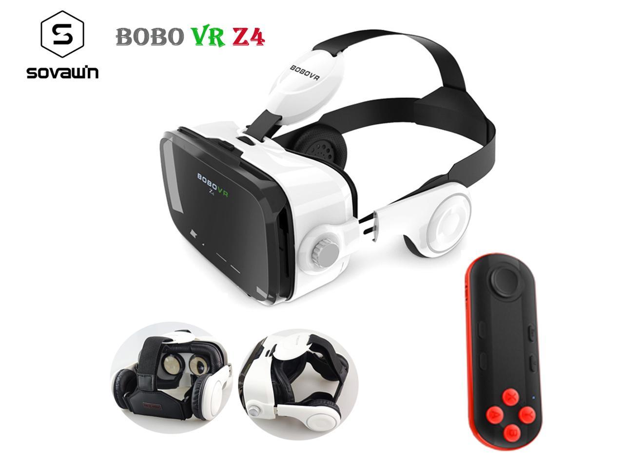 Original BOBOVR Z4 Leather VR Goggles 3D Cardboard Helmet Virtual Reality VR Glasses Headset Stereo BOBO VR With 051 Black Remote For 4-6' Mobile Phone